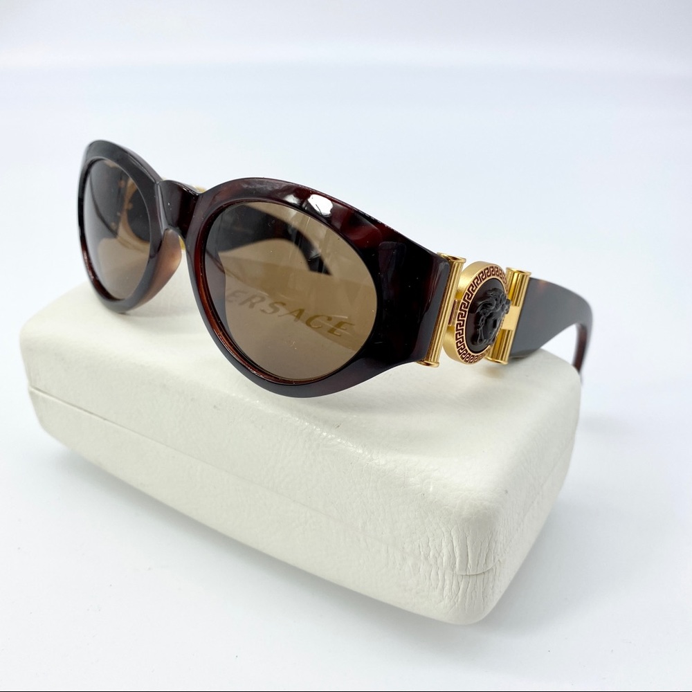 GIANNI VERSACE brown Medusa Head logo sunglasses